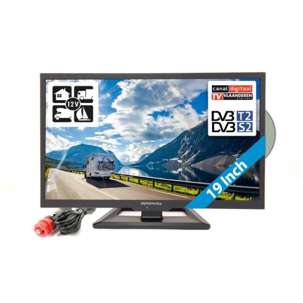 Alphatronics SL-19 DS 48cm LED TV 19 Inch met DVB-S/S2, DVB-T/T2 Tuner en DVD