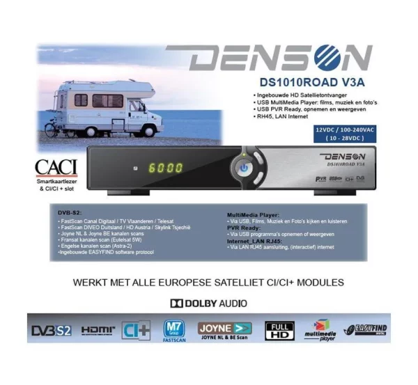 Denson DS-1010 road V3 12/220V HD/PVR tuner met kaartlezer en CI slot - Afbeelding 3