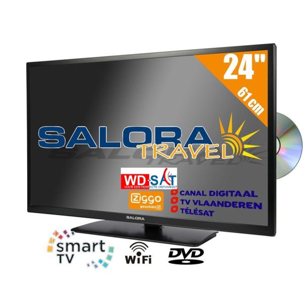 Salora 24" LED TV 9109CTS2 DVD WiFi CI S2/C/T2 12/230V SMART